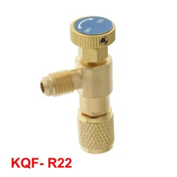 [KQFR22] VALVULA DE CARGA  DE SEGURIDAD REFRIGERANTE 1/4 A 1/4 R22 A R134A  AZUL